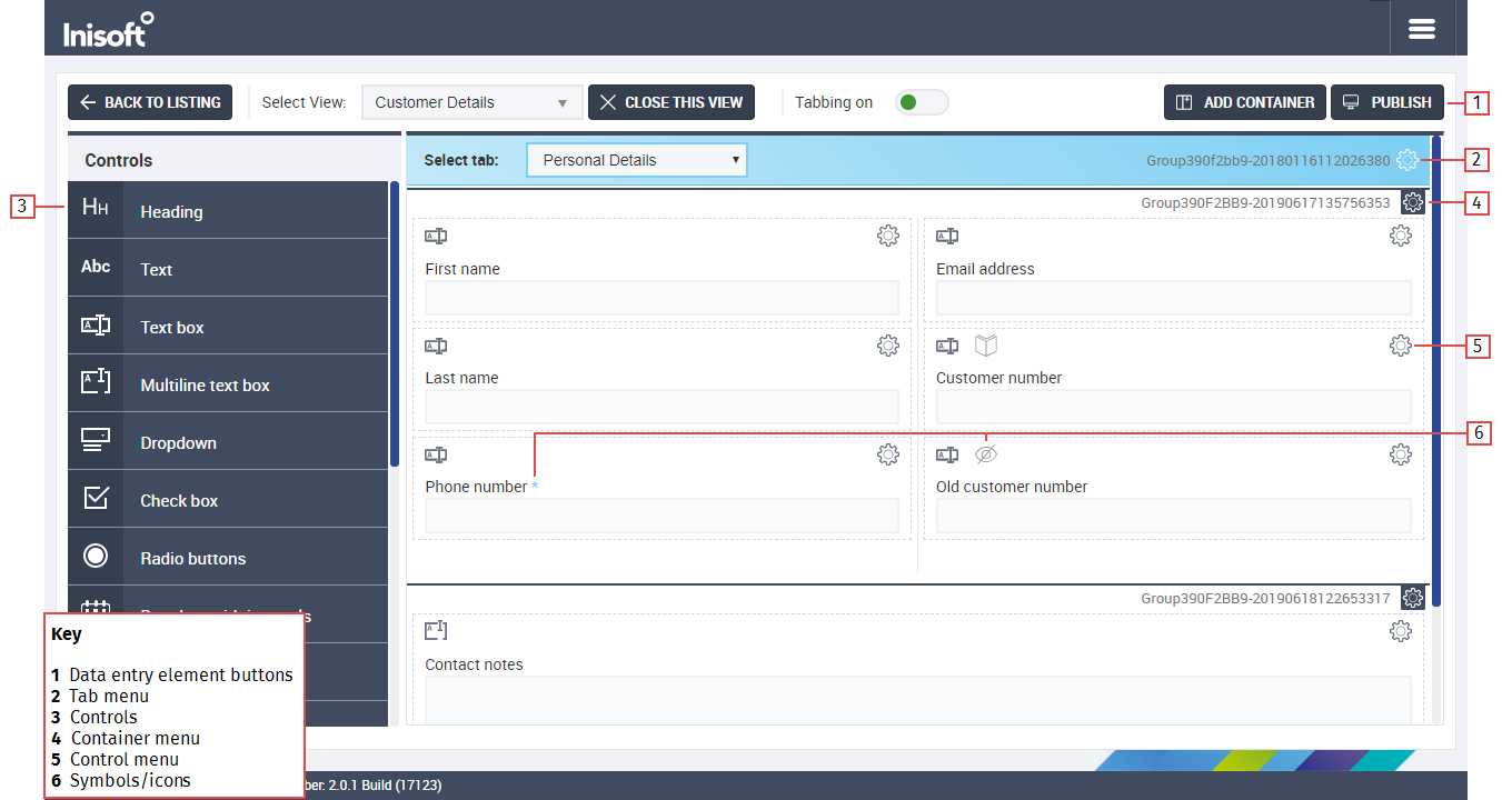 Screenshot of the Data Entry Designer Screenshot of the Data Entry Designer